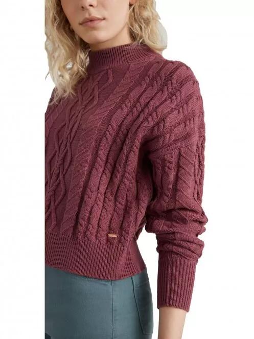 O'Neill Cable Knit Pullover női kötött pulóver lila színben 4