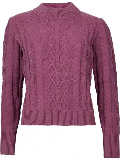 O'Neill Cable Knit Pullover női kötött pulóver lila színben 5