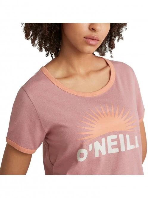 O'Neill Marri Ringer T-Shirt női rövid ujjú póló rózsaszín színben 4