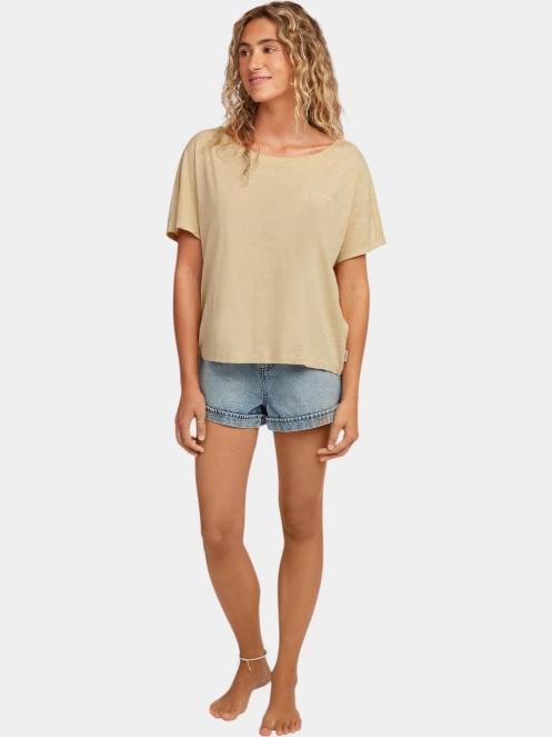 O'Neill Essentials O'Neill Script Scoop Neck T-Shirt női rövid ujjú póló homok színben 4