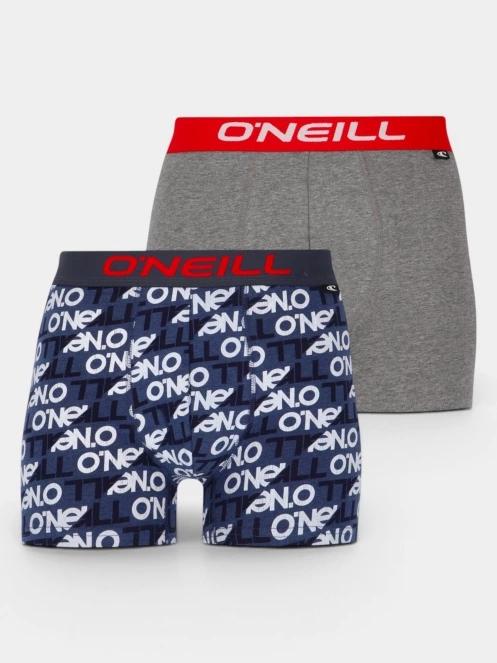 O'Neill O'Neill Men Boxer Cutting Logo 2-Pack férfi alsónadrág szürke színben 2