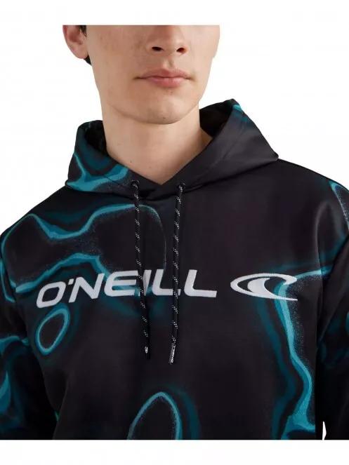 O'Neill Rutile Printed Hooded Fleece férfi kapucnis pulóver fekete színben 4