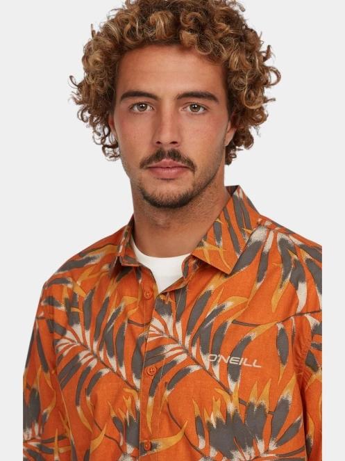 O'Neill O'Neill Print Shirt férfi rövid ujjú ing narancssárga színben 5