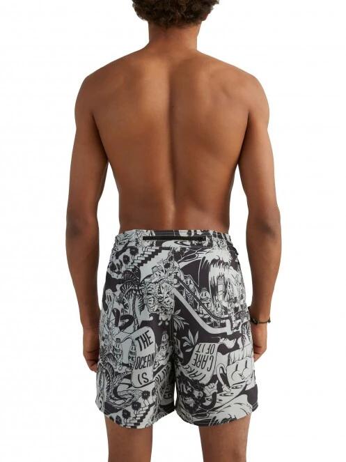 O'Neill Packable Aop 15'' Hybrid Shorts férfi fürdőnadrág fekete színben 4