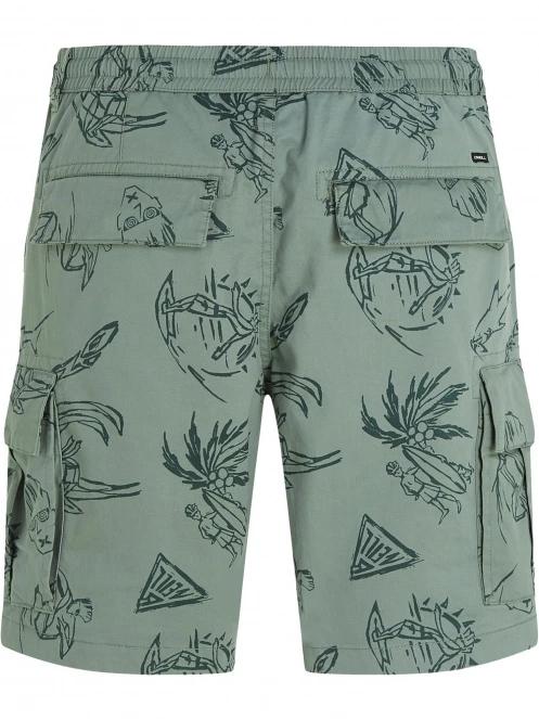 O'Neill Essentials Cargo Shorts férfi oldalzsebes rövidnadrág zöld színben 7