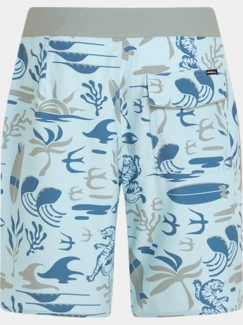 O'Neill Hyperfreak Mysto Scallop 19'' Boardshorts férfi boardshort világoskék színben 9