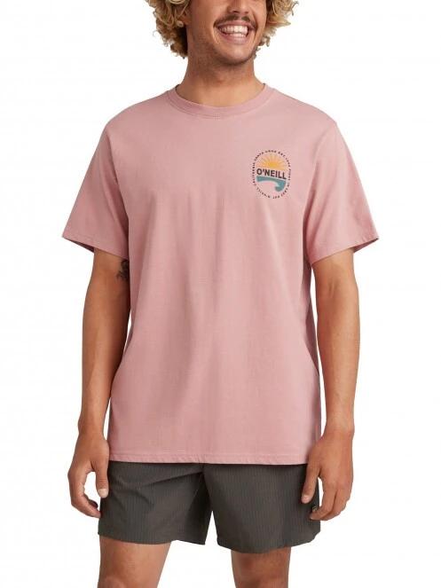 O'Neill Vinas T-Shirt férfi rövid ujjú póló rózsaszín színben 2