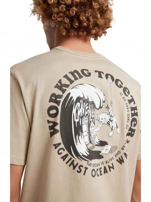 O'Neill Strong T-Shirt férfi rövid ujjú póló homok színben 5