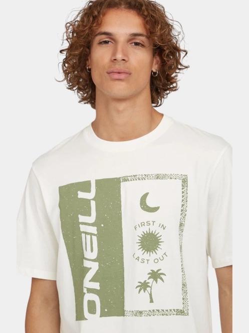 O'Neill O'Neill Front Print T-Shirt férfi rövid ujjú póló fehér színben 5