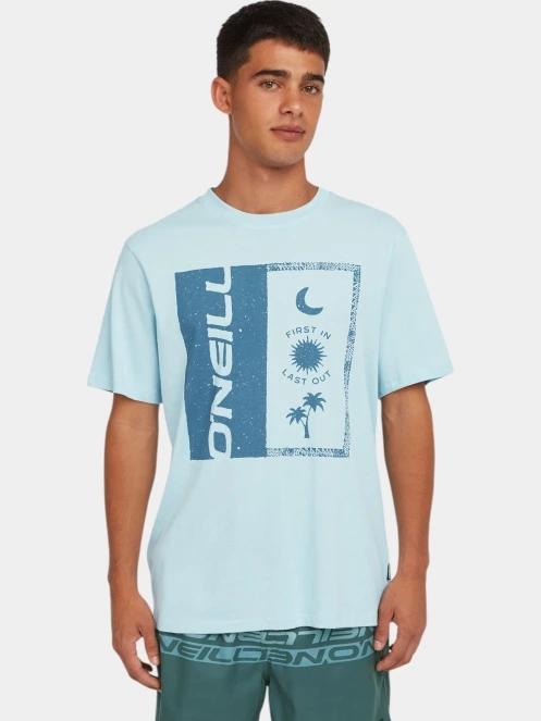 O'Neill O'Neill Front Print T-Shirt férfi rövid ujjú póló világoskék színben 3