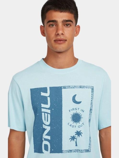 O'Neill O'Neill Front Print T-Shirt férfi rövid ujjú póló világoskék színben 5