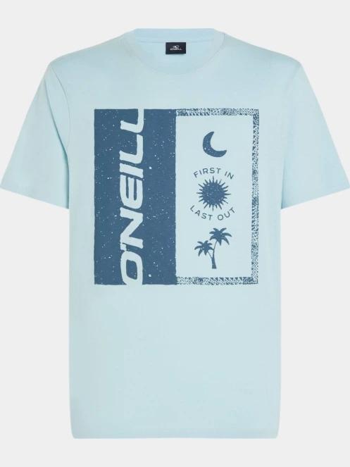 O'Neill O'Neill Front Print T-Shirt férfi rövid ujjú póló világoskék színben 6