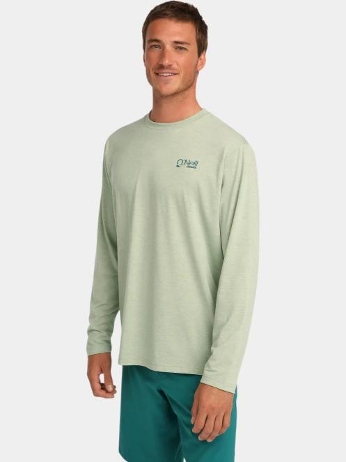 O'Neill O'Neill Hybrid Polygiene L/Slv T-Shirt férfi hosszú ujjú sport póló világoszöld színben 2