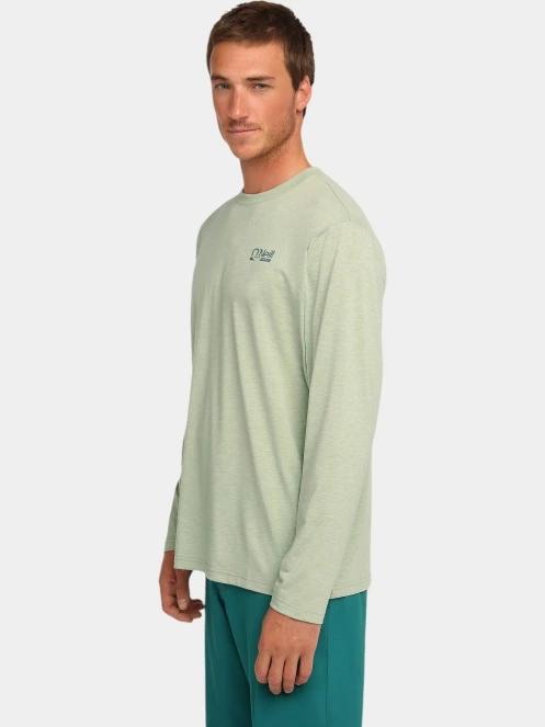 O'Neill O'Neill Hybrid Polygiene L/Slv T-Shirt férfi hosszú ujjú sport póló világoszöld színben 4