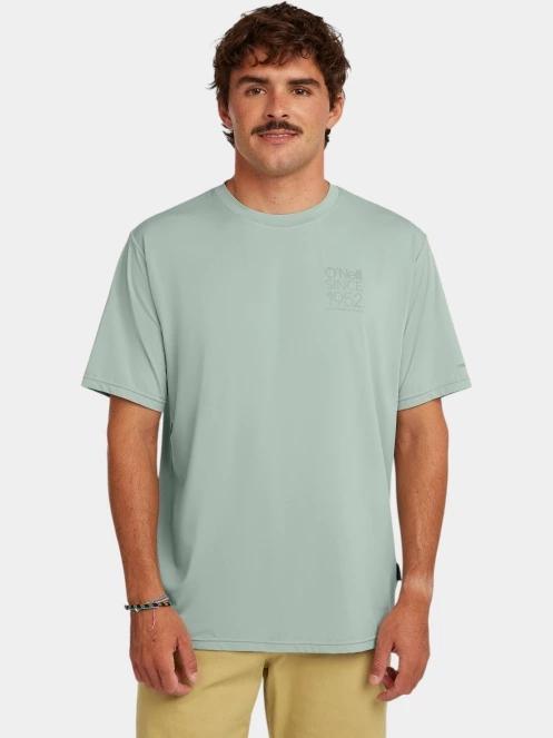 O'Neill O'Neill Hybrid Upf Polygiene Back Print T-Shirt férfi rövid ujjú sport póló világoszöld színben 2
