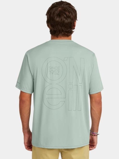 O'Neill O'Neill Hybrid Upf Polygiene Back Print T-Shirt férfi rövid ujjú sport póló világoszöld színben 3