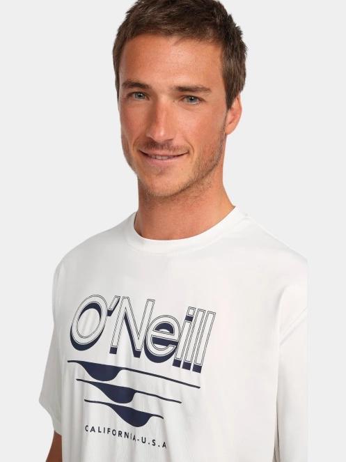 O'Neill O'Neill Hybrid Upf Polygiene Graphic T-Shirt férfi rövid ujjú sport póló fehér színben 5