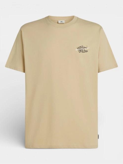 O'Neill O'Neill Retro Back Print T-Shirt férfi rövid ujjú póló homok színben 5