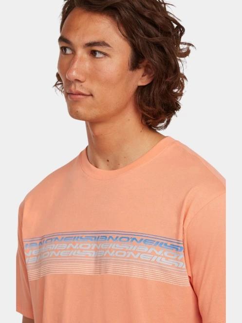 O'Neill O'Neill Logo Stripe T-Shirt férfi rövid ujjú póló narancssárga színben 5