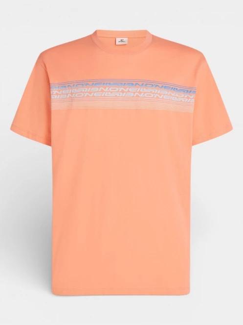 O'Neill O'Neill Logo Stripe T-Shirt férfi rövid ujjú póló narancssárga színben 6