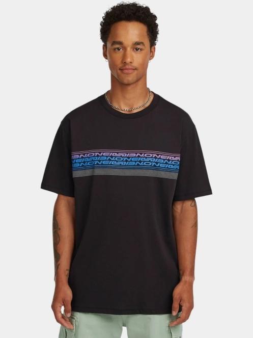 O'Neill O'Neill Logo Stripe T-Shirt férfi rövid ujjú póló fekete színben 2