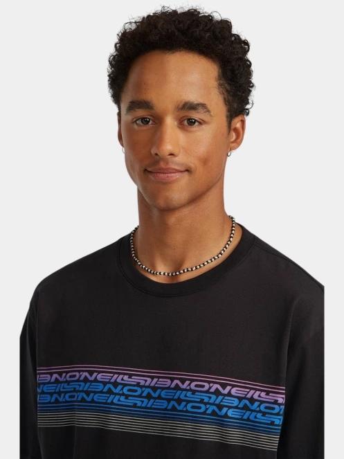 O'Neill O'Neill Logo Stripe T-Shirt férfi rövid ujjú póló fekete színben 5