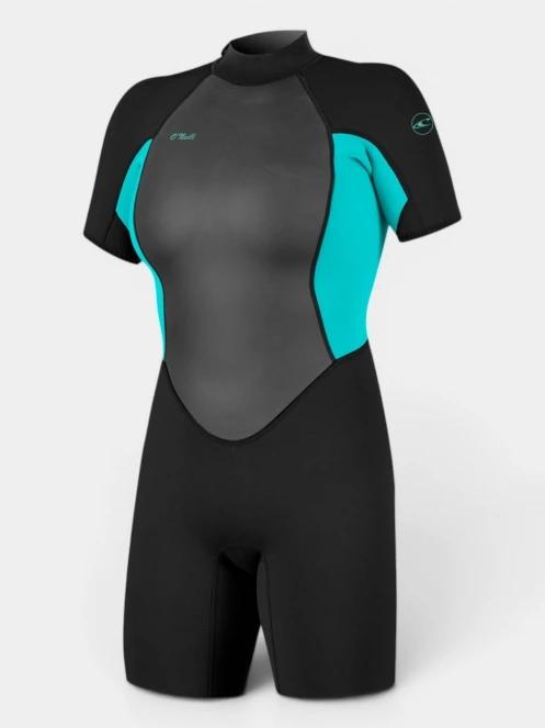 O'Neill Wms Reactor-2 2MM Back Zip S/S Spring  női rövid ujjú neoprén ruha fekete színben 2