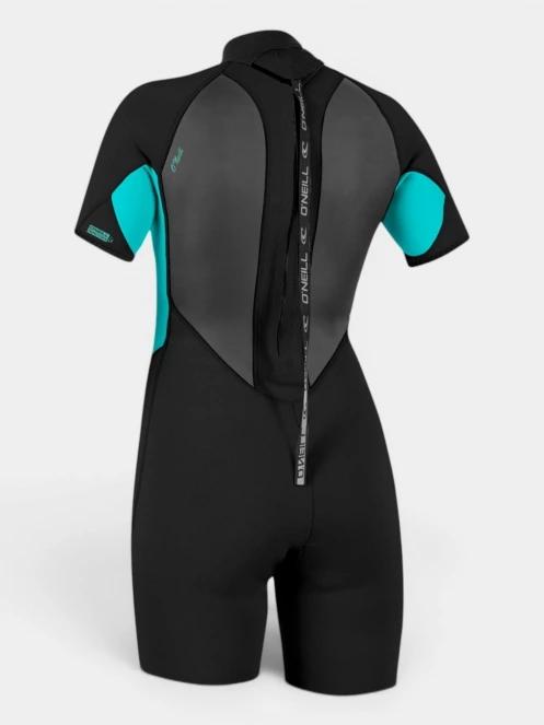 O'Neill Wms Reactor-2 2MM Back Zip S/S Spring  női rövid ujjú neoprén ruha fekete színben 3