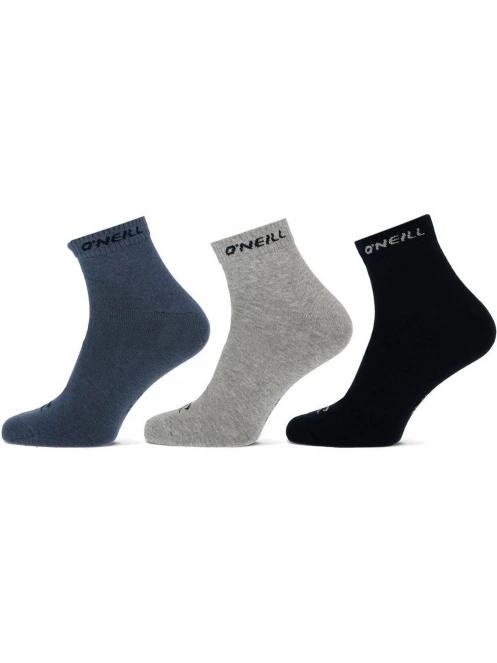 O'Neill Quarter O'Neill 3-pack zokni szürke színben 2
