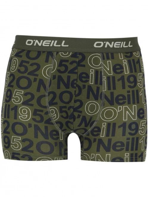 O'Neill Men boxer O'Neill aop logo & plain 3-pack férfi alsónadrág oliva színben 3