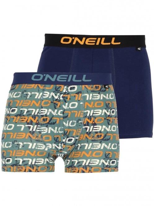 Men boxer O'Neill logo allover & plain 2-pack