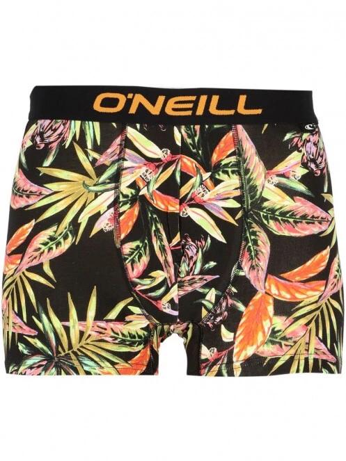 Men boxer O'Neill tropical flower & plain 2-pack