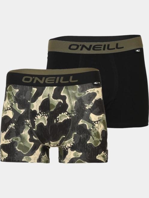 O'Neill Men boxer O'Neill camouflage & plain 2-pack férfi alsónadrág oliva színben 2