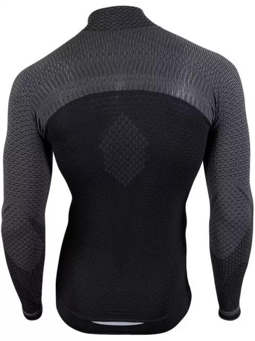 UYN Man Running Alpha Shirt LG_SL Zip Up férfi rövid ujjú sport póló fekete színben 4