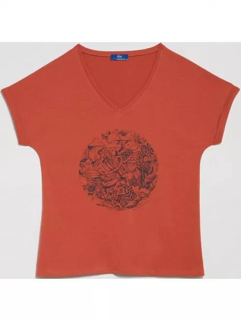 TBS Rhenaver női rövid ujjú póló piros színben 4