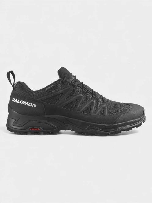 Salomon X Ward Leather Gtx férfi vízhatlan túracipő fekete színben 4