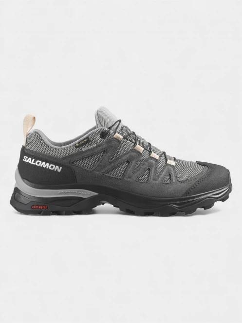 Salomon X Ward Leather Gtx W női vízhatlan túracipő szürke színben 4