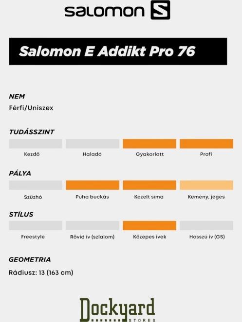Salomon E Addikt Pro 76 + Mi12 Gw F80 síléc fehér színben 8