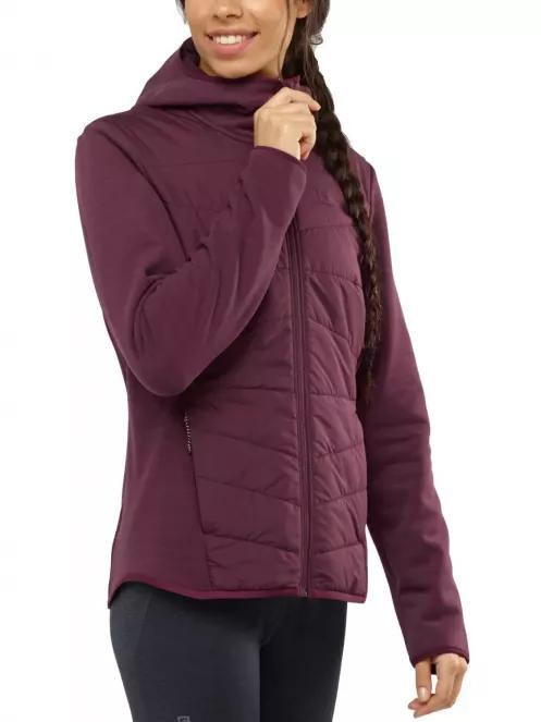 Salomon Radiant Hybrid Hoodie W női polár pulóver lila színben 2