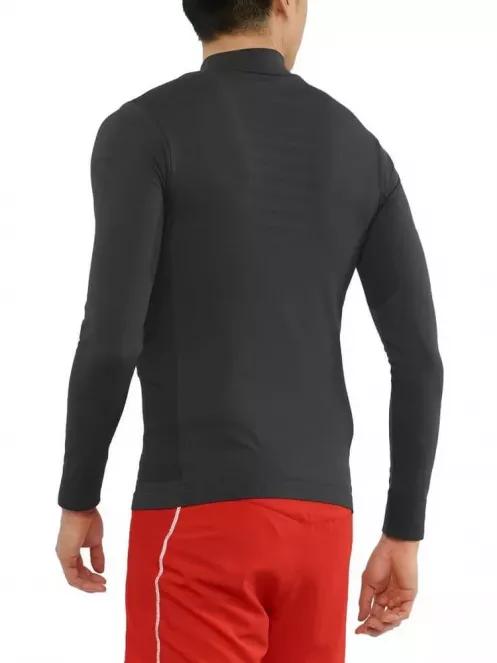 Salomon EXPLORE SEAMLESS HALF ZIP férfi polár pulóver fekete színben 3