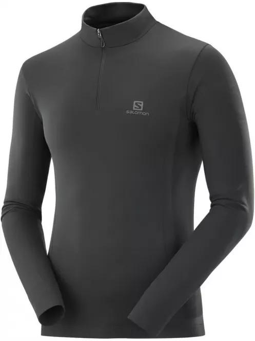 Salomon EXPLORE SEAMLESS HALF ZIP férfi polár pulóver fekete színben 4