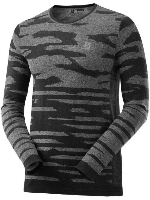 Salomon CAMO LS TEE M férfi hosszú ujjú sport póló fekete színben 4