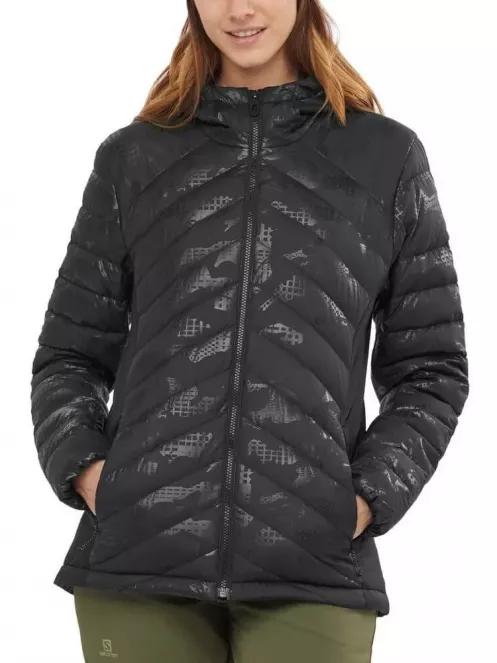 Salomon TRANSITION DOWN HOODIE W női utcai kabát fekete színben 2