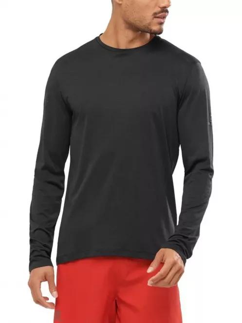 Salomon AGILE LS TEE M férfi hosszú ujjú sport póló fekete színben 2
