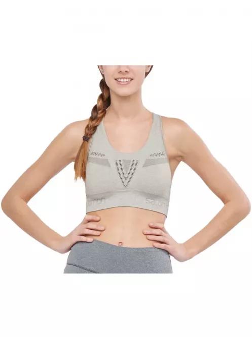 Salomon ELEVATE MOVE'ON BRA W női sportmelltartó szürke színben 2