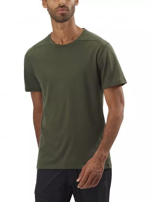 Salomon Essential Solid férfi rövid ujjú sport póló zöld színben 2