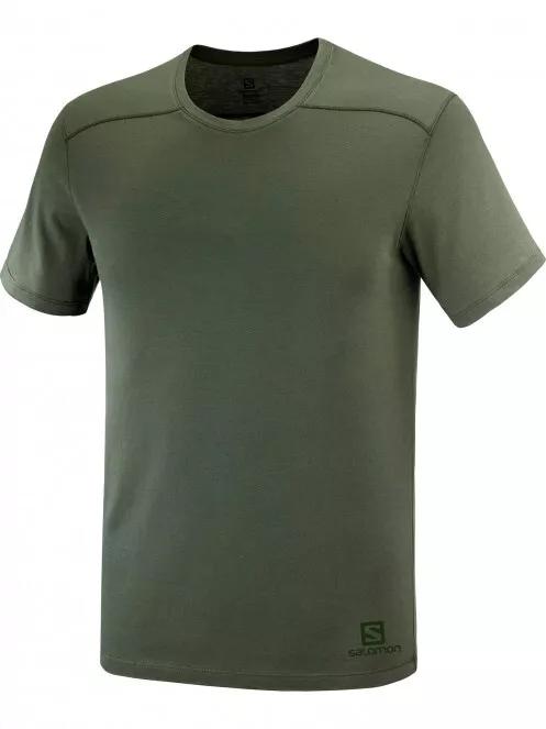 Salomon Essential Solid férfi rövid ujjú sport póló zöld színben 4