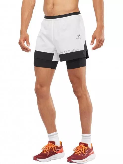 Salomon Cross 2In1 Shorts M férfi sport rövidnadrág fehér színben 2