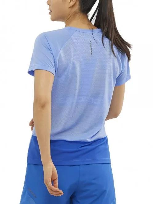 Salomon Cross Rebel Ss Tee W női rövid ujjú sport póló világoskék színben 3