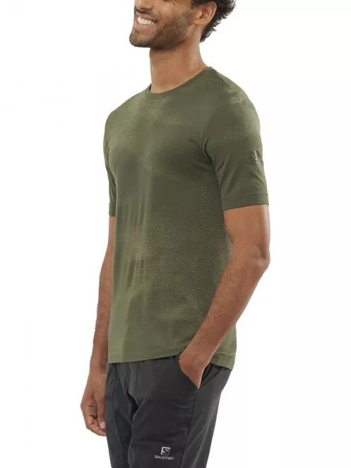 Salomon Essential Seamless Ss T M férfi rövid ujjú sport póló zöld színben 2